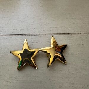 Clip-on Gold Star Earrings